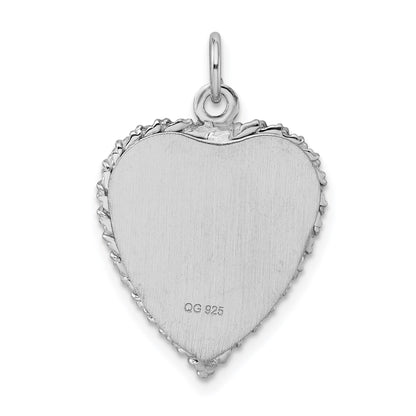 Sterling Silver Rhodium-plated Sweet Sixteen Disc Charm