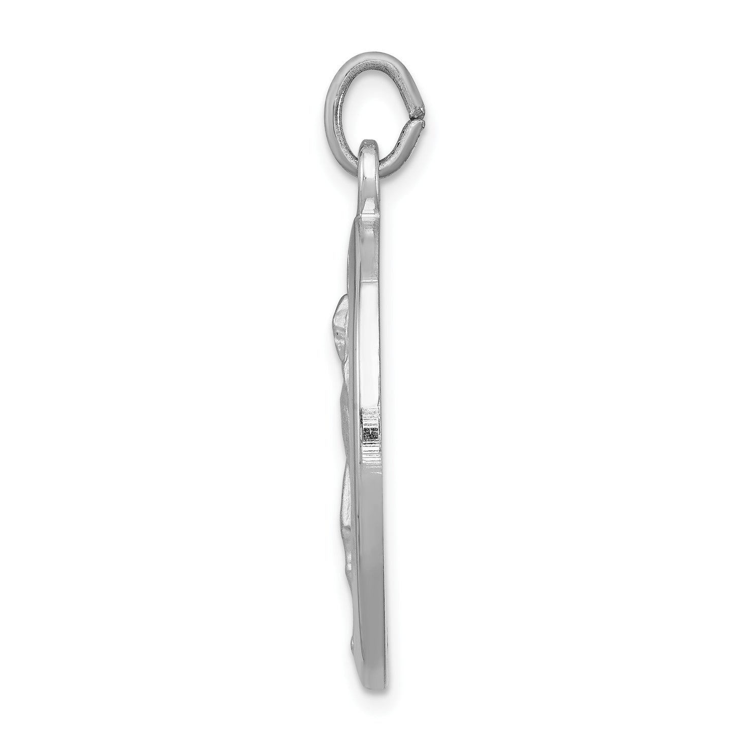 Sterling Silver Platinum-plated Saint Florian Medal