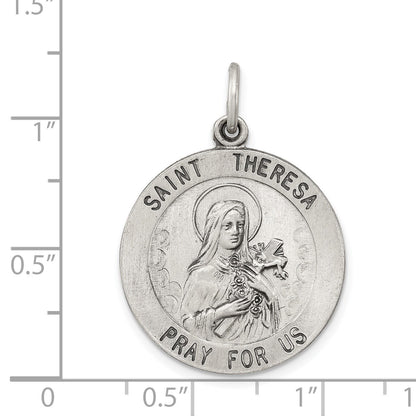 Sterling Silver Antiqued St. Theresa Medal