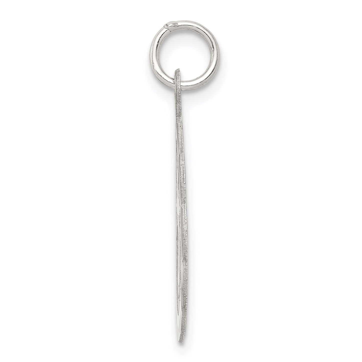 Sterling Silver Rhodium-plated Cross Disc Charm