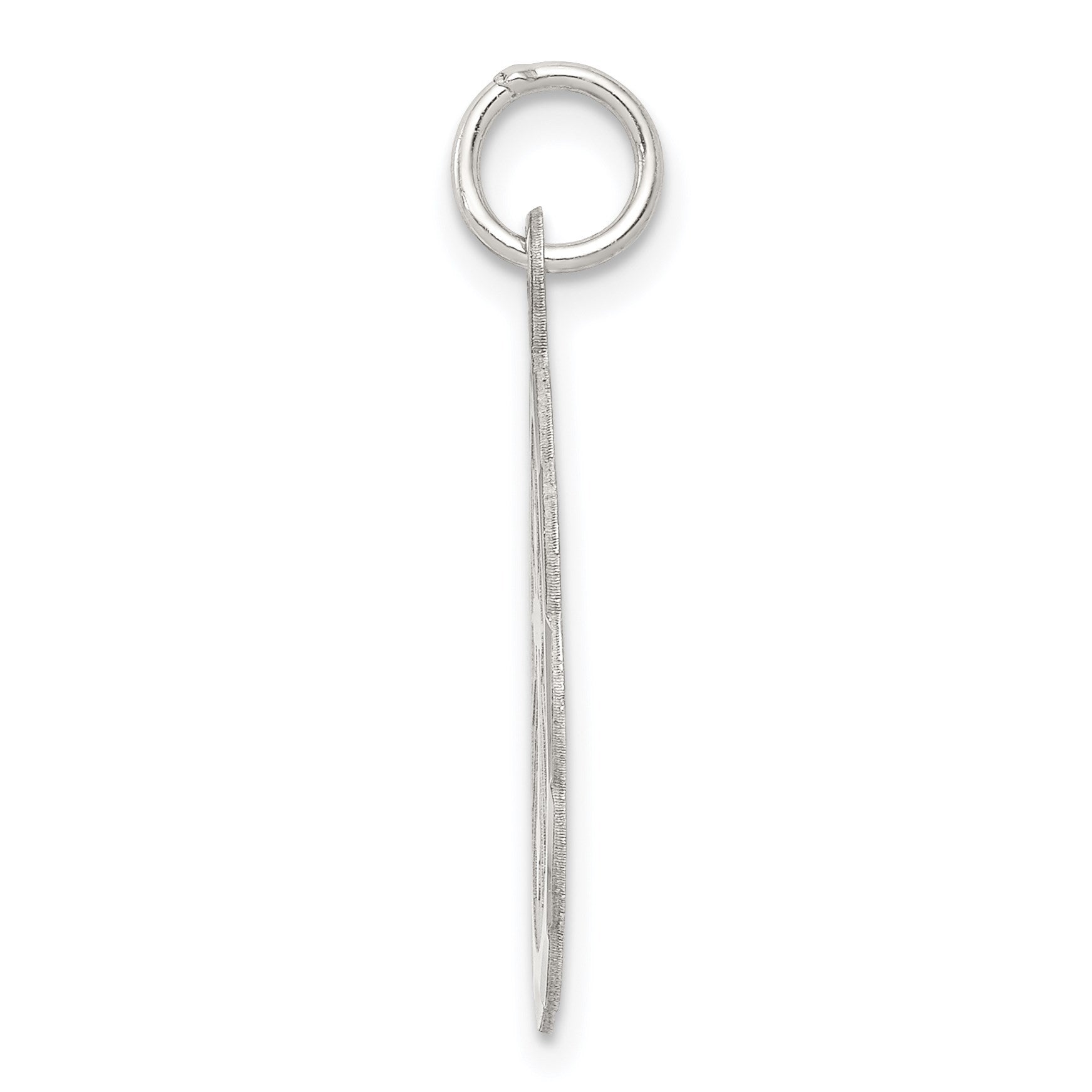 Sterling Silver Rhodium-plated Cross Disc Charm