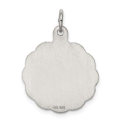 Sterling Silver Rhodium-plated Cross Disc Charm