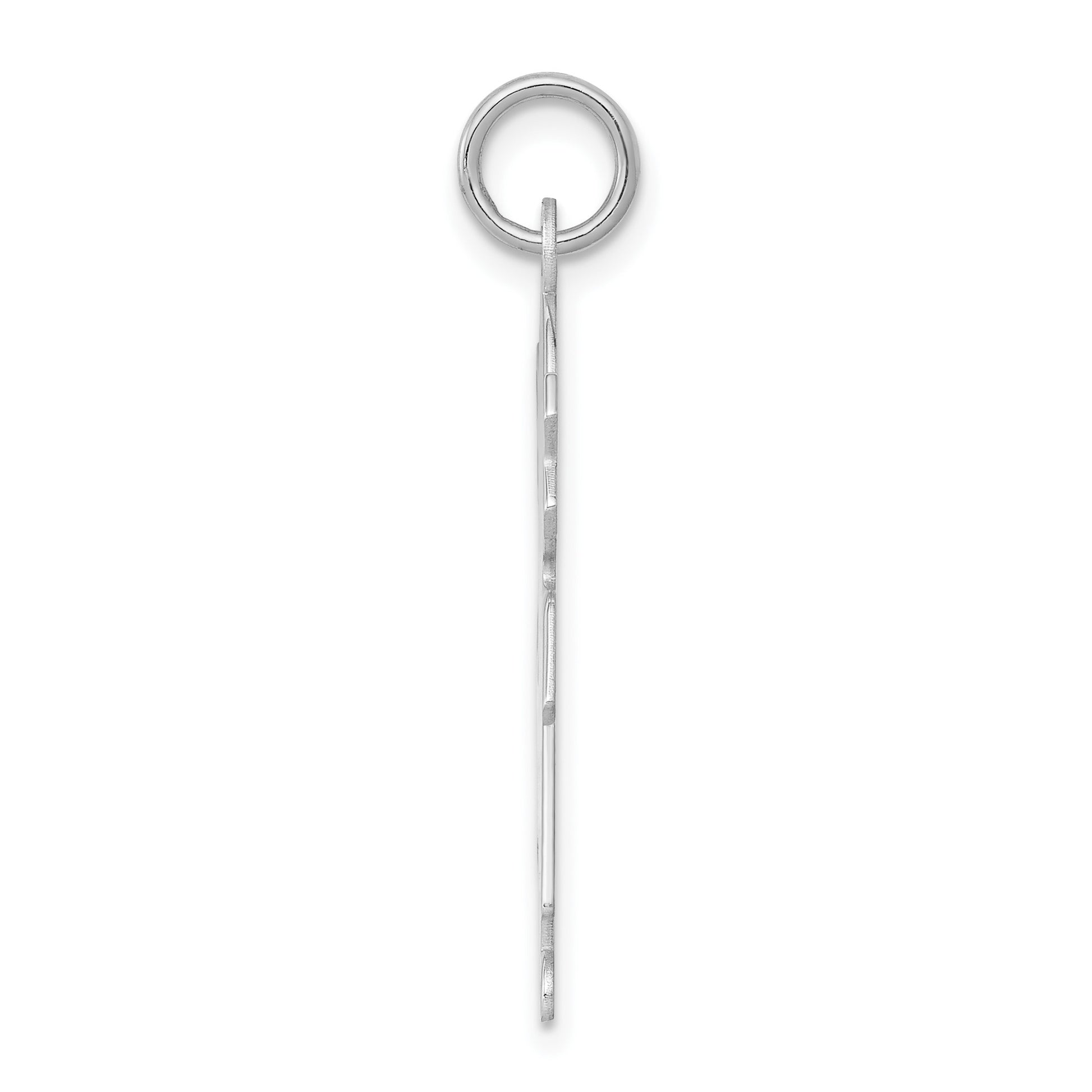 Sterling S. Rh-plt Engravable Girl Polished Front/Satin Back Disc Charm
