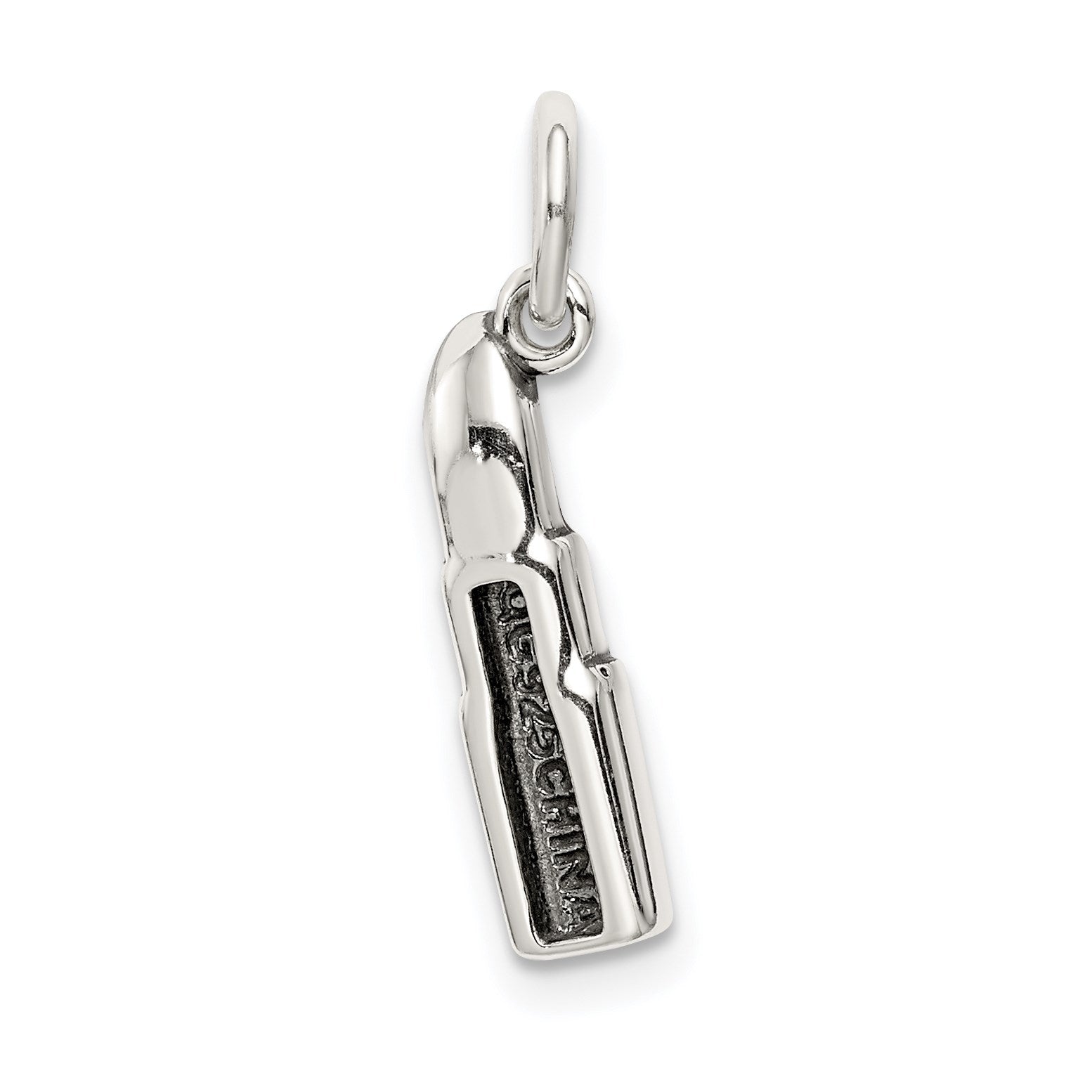 Sterling Silver Antiqued Enameled Lipstick Charm