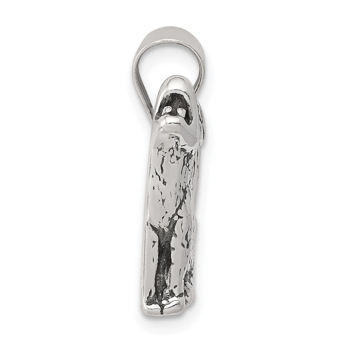 Sterling Silver Antiqued Wolf Charm