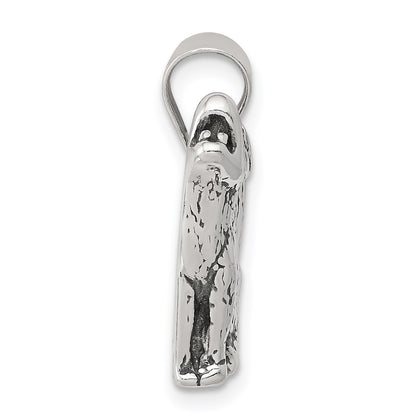 Sterling Silver Antiqued Wolf Charm