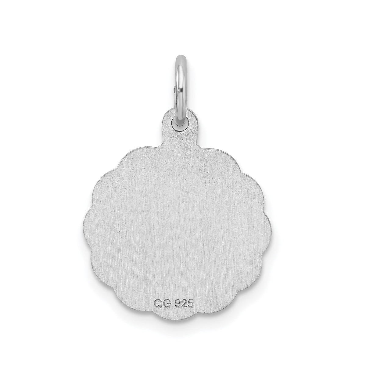 Sterling Silver/Rhodium-plated Brocaded Letter I Initial Pendant