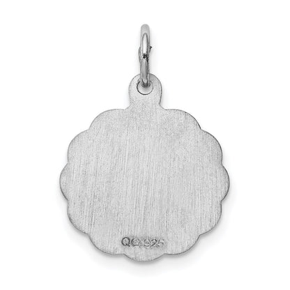 Sterling Silver/Rhodium-plated Brocaded Letter K Initial Pendant
