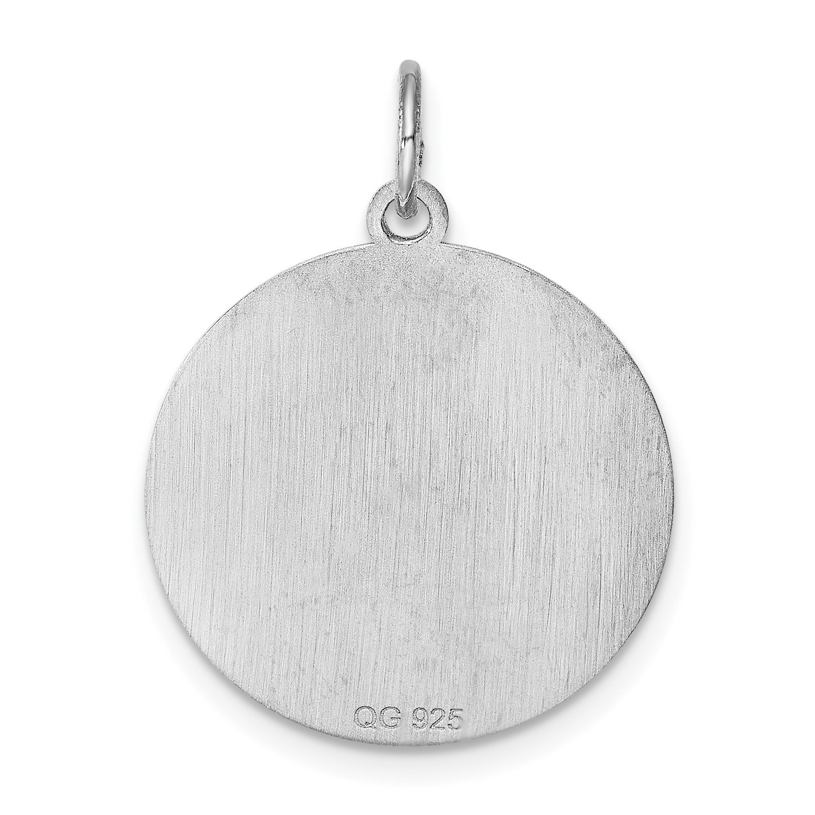 Sterling Silver Rhodium-plated Brocaded Letter C Initial Charm