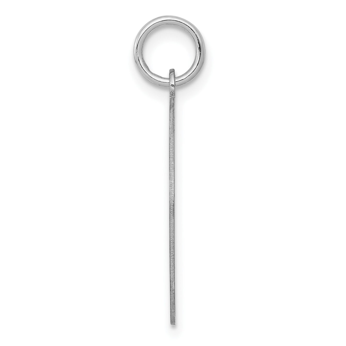 Sterling Silver Rhodium-plated Brocaded Letter F Initial Charm