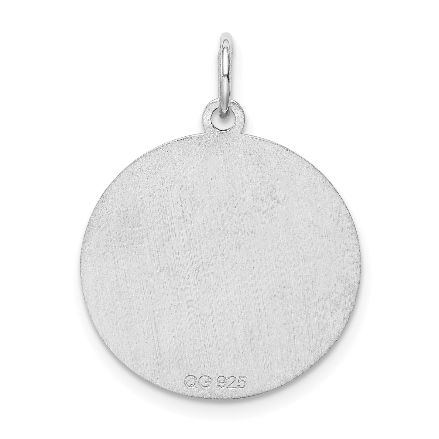 Sterling Silver Rhodium-plated Brocaded Letter G Initial Charm