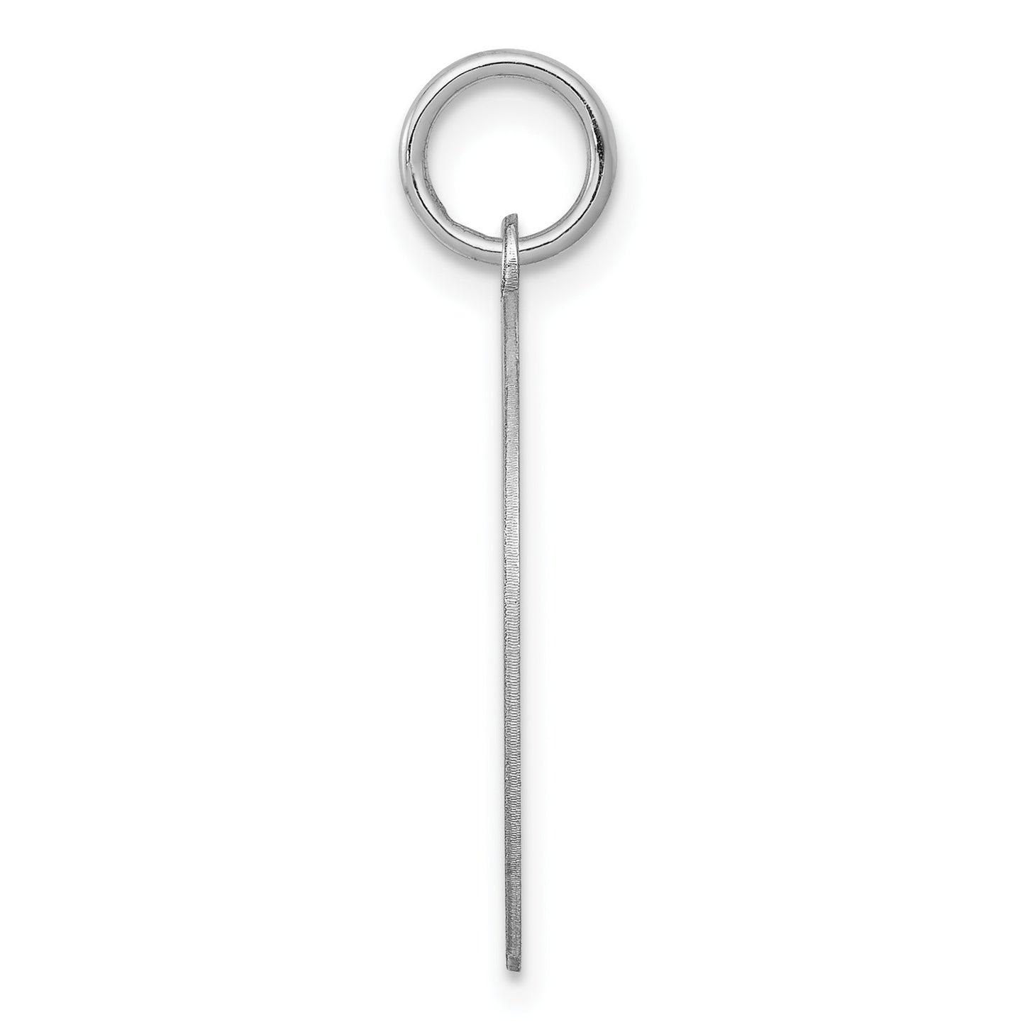 Sterling Silver Rhodium-plated Brocaded Letter H Initial Charm
