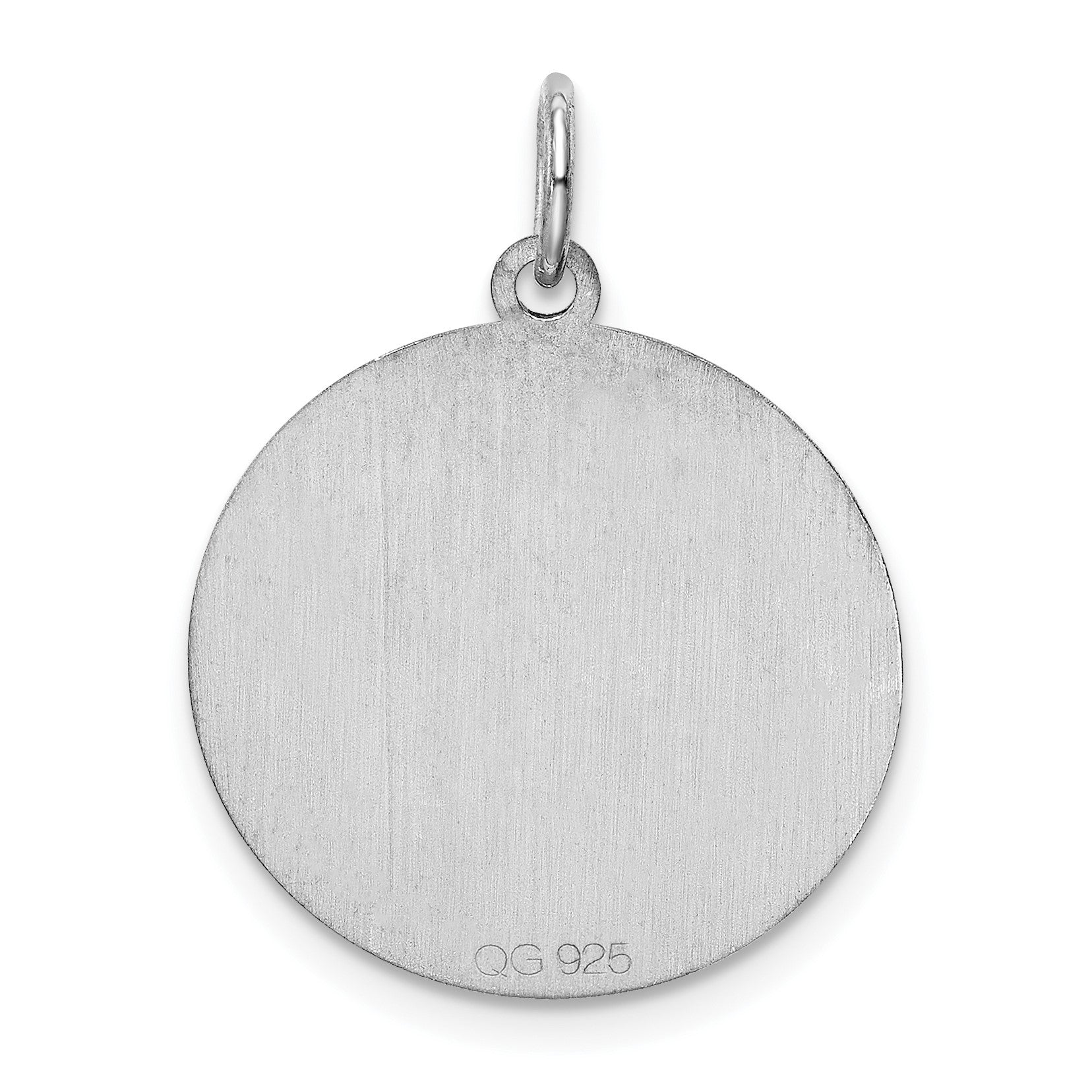 Sterling Silver Rhodium-plated Brocaded Letter J Initial Charm