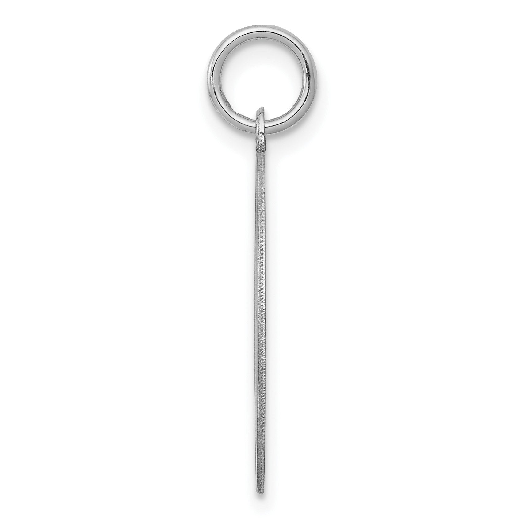 Sterling Silver Rhodium-plated Brocaded Letter M Initial Charm