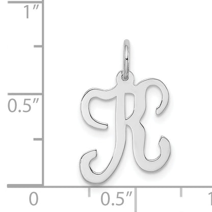 Sterling Silver Rhodium-plated Stamped Initial K Charm