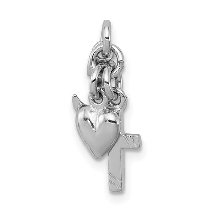 Sterling Silver Rhodium-plated Faith, Hope & Charity Charm