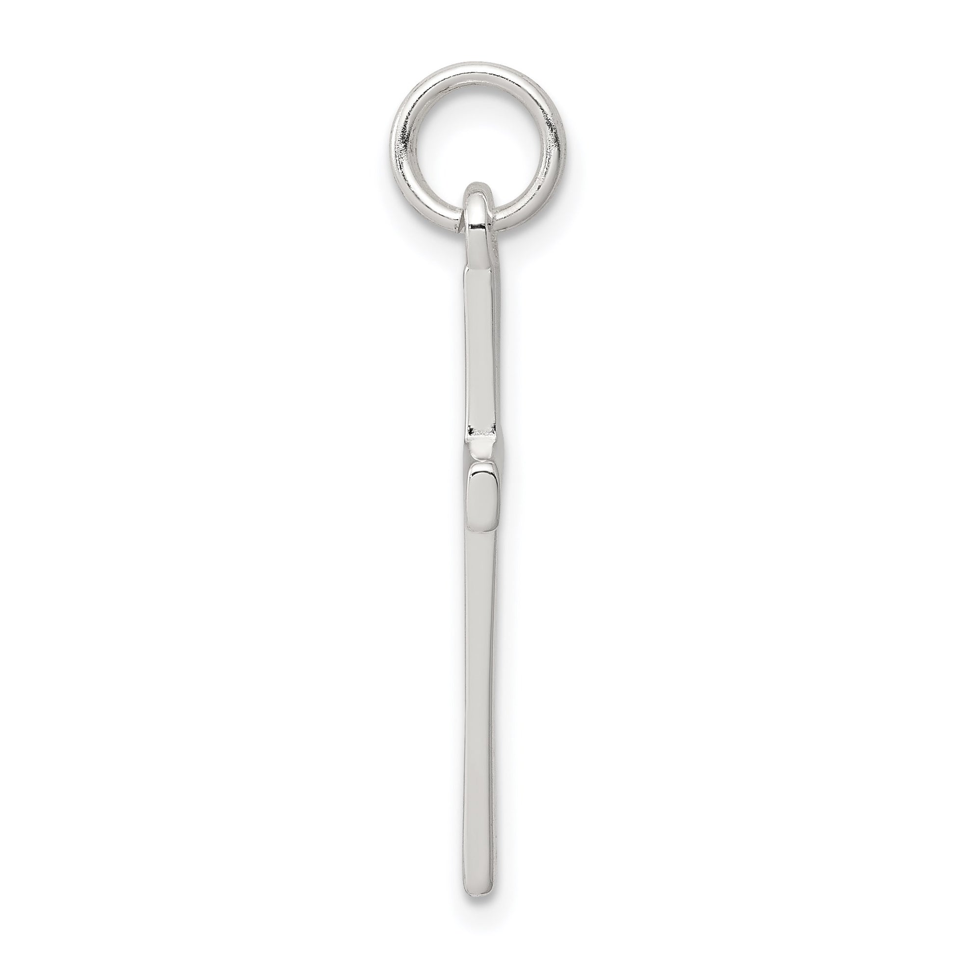 Sterling Silver Rhodium-plated Polished Cross Pendant