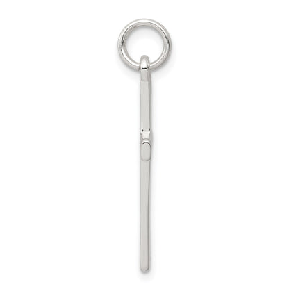 Sterling Silver Rhodium-plated Polished Cross Pendant