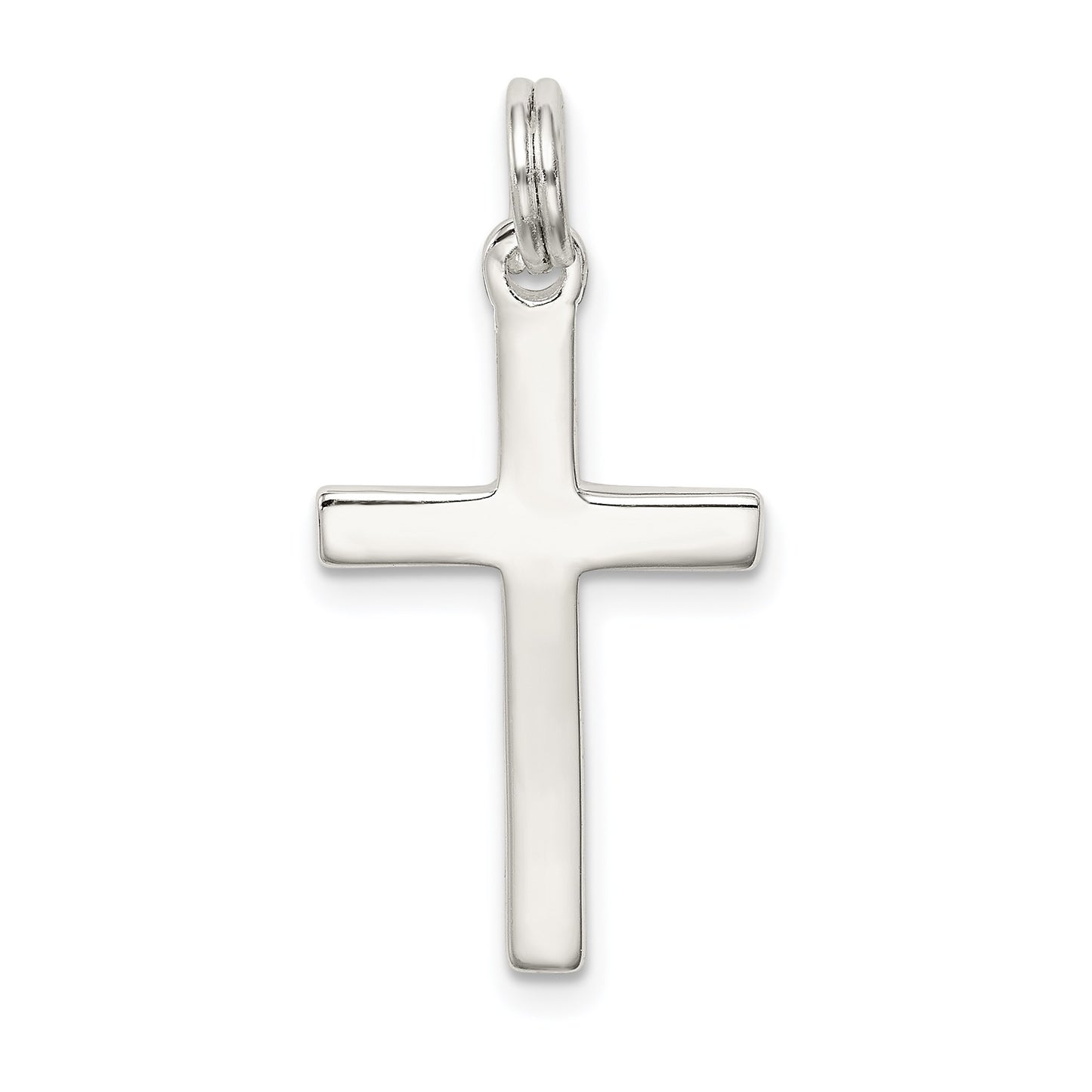 Sterling Silver Rhodium-plated Polished Cross Pendant