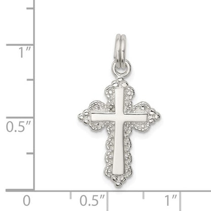 Sterling Silver Rhodium-plated Cross Charm