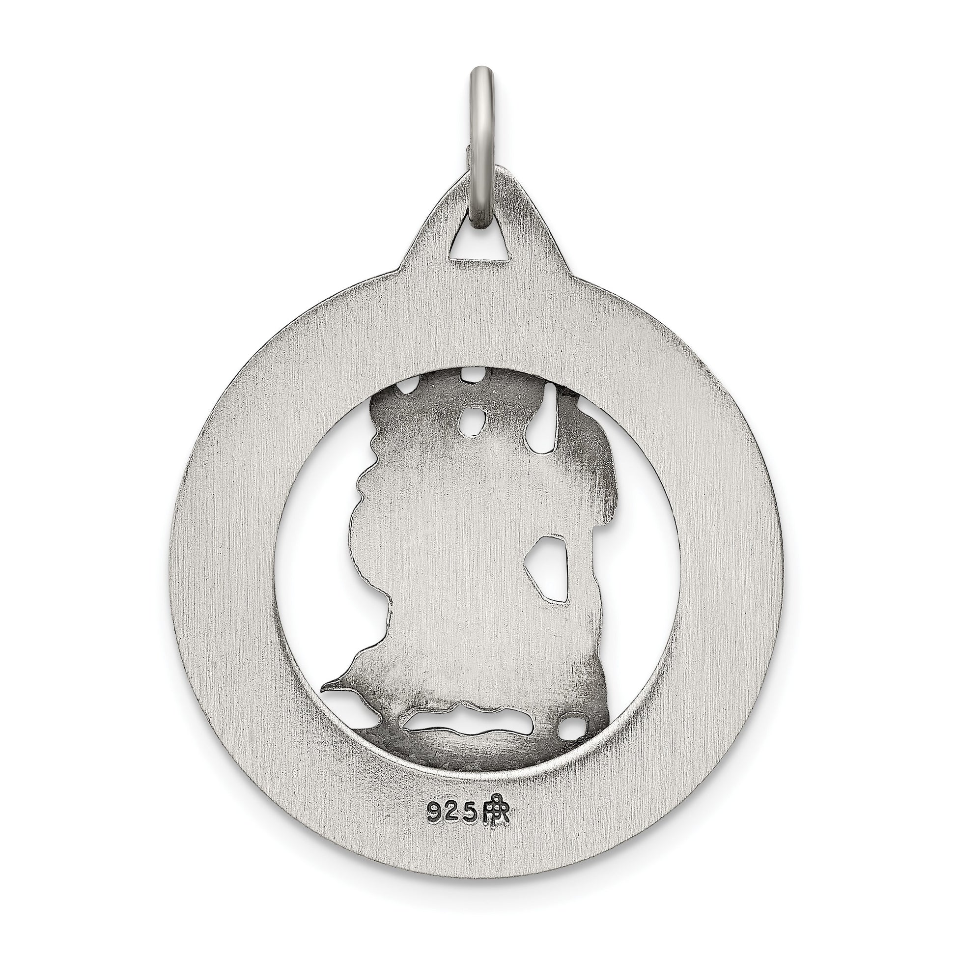 Sterling Silver Antiqued St. Christopher Medal