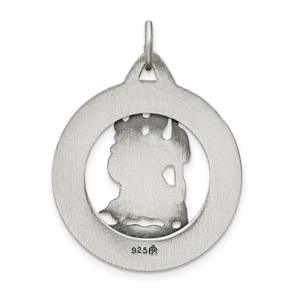 Sterling Silver Antiqued St. Christopher Medal