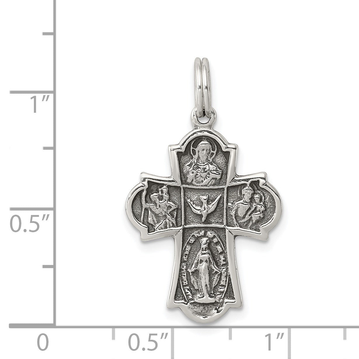 Sterling Silver Antiqued Cross Charm