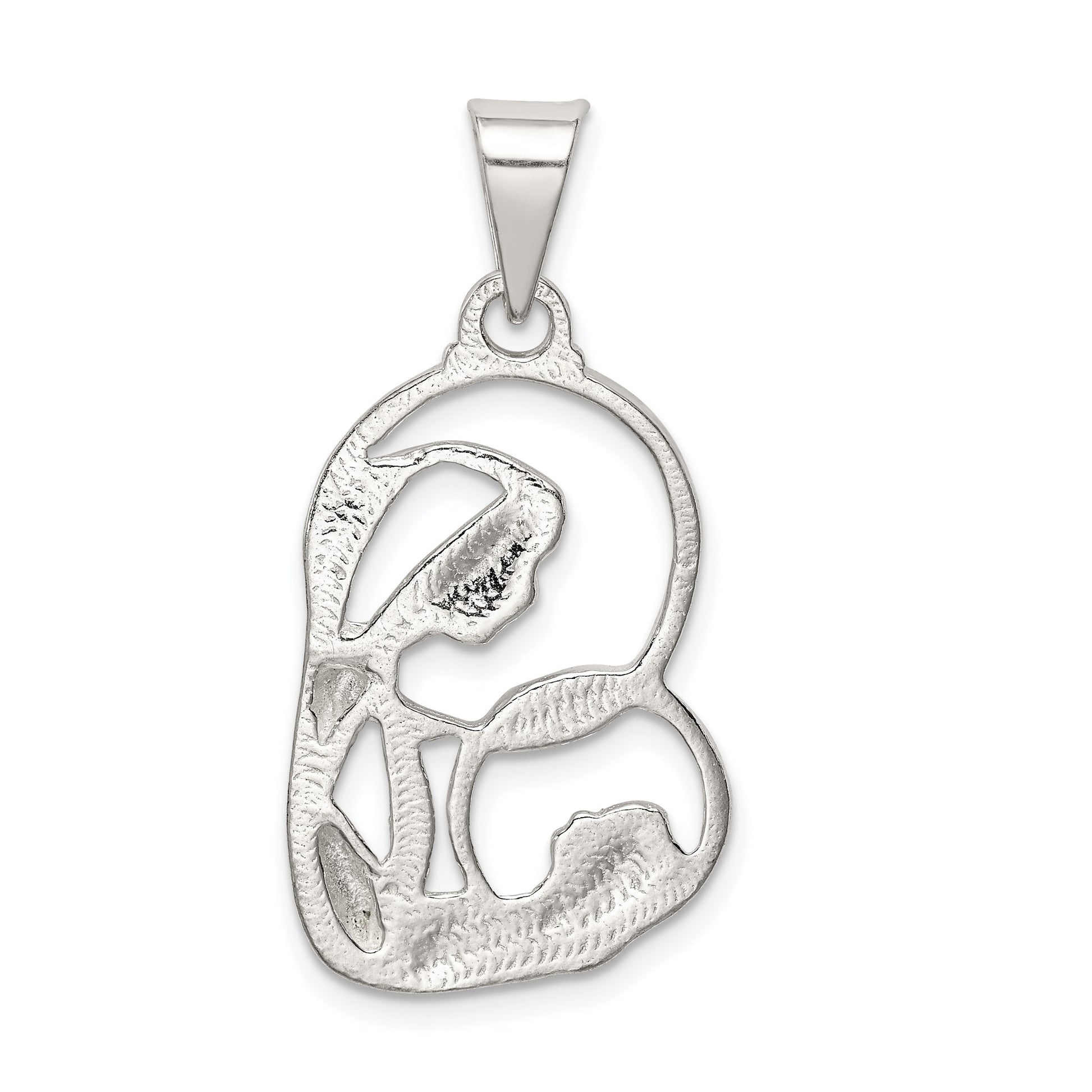 Sterling Silver Blessed Mary & Child Jesus Antique Finish Charm