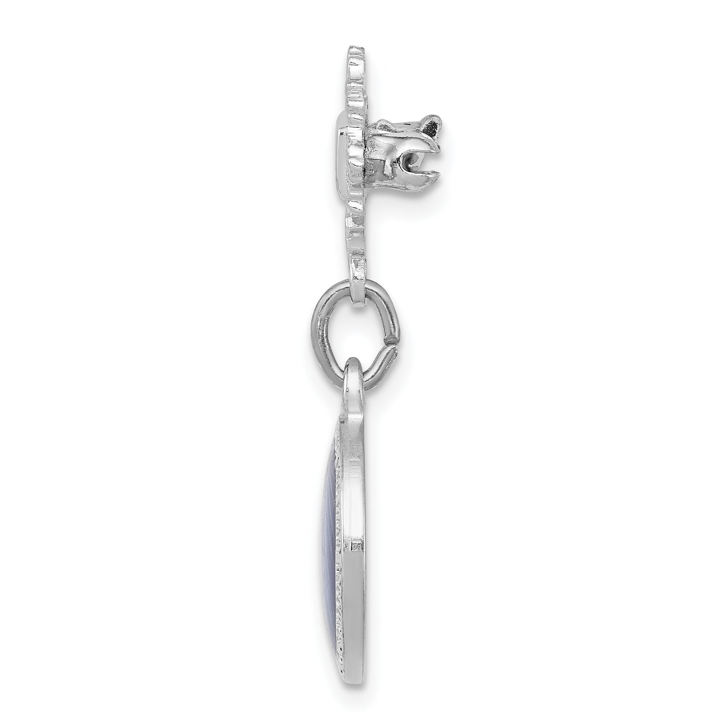 Sterling Silver Platinum-plated Enameled Miraculous Medal Pin