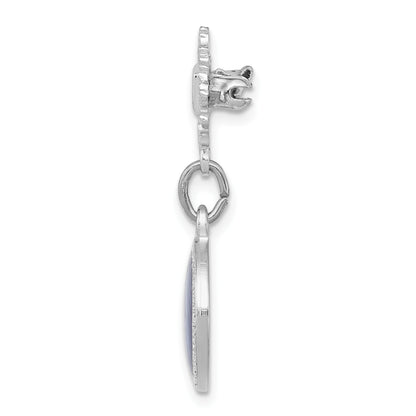Sterling Silver Platinum-plated Enameled Miraculous Medal Pin