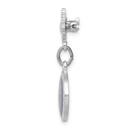 Sterling Silver Platinum-plated Enameled Miraculous Medal Pin