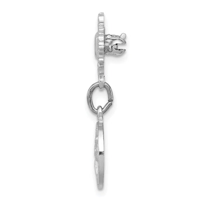 Sterling Silver Platinum-plated Saint Christopher Medal Pin