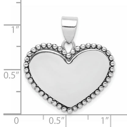 Sterling Silver Rhodium-plated Heart Pendant