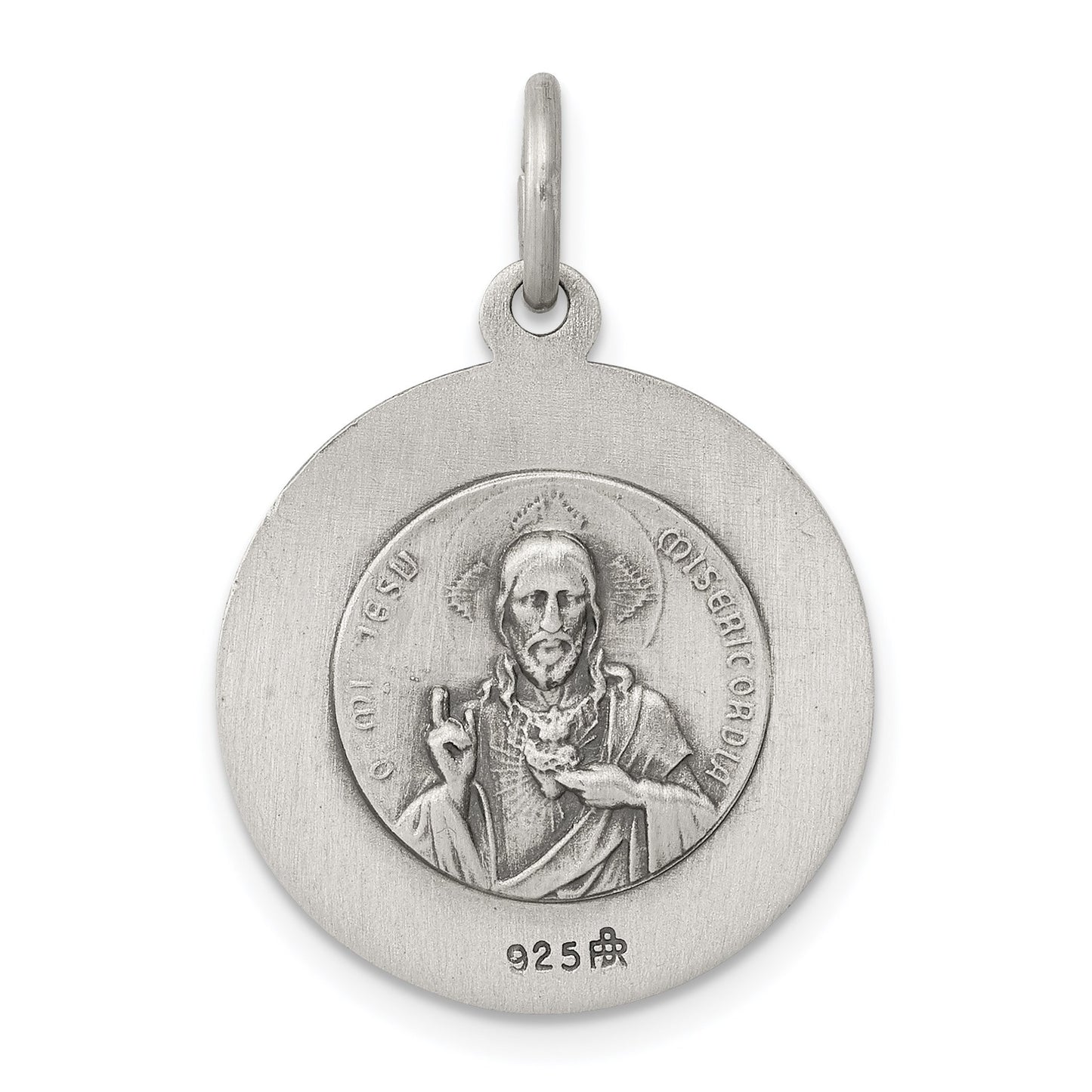 Sterling Silver Antiqued Queen of the Holy Scapular Medal