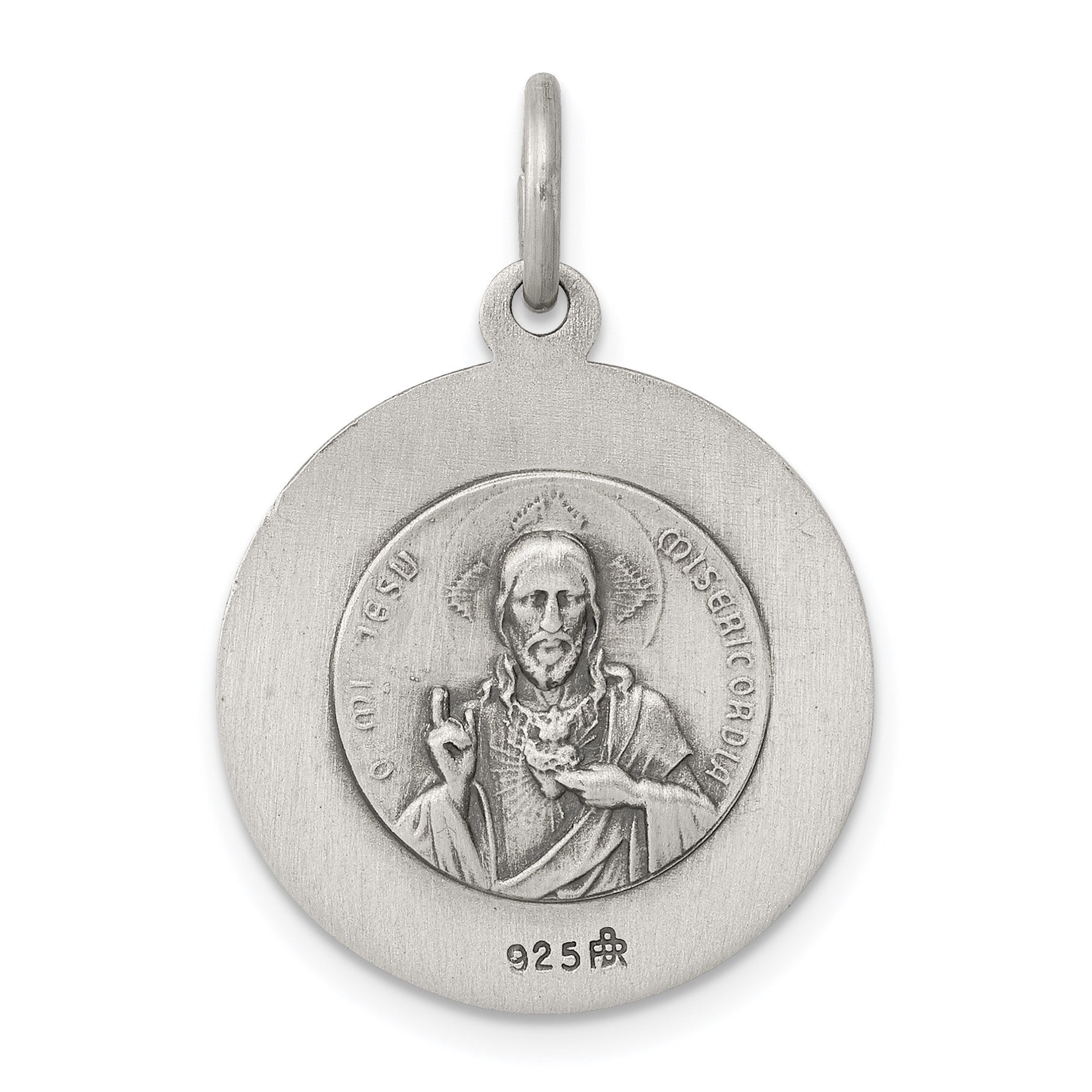 Sterling Silver Antiqued Queen of the Holy Scapular Medal