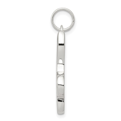 Sterling Silver Rhodium-plated Music Note Charm