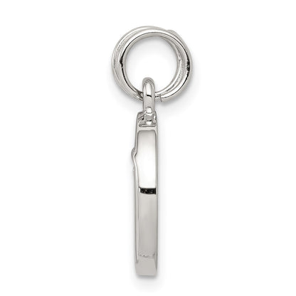 Sterling Silver Rhodium-plated Enameled and CZ Moon and Star Charm