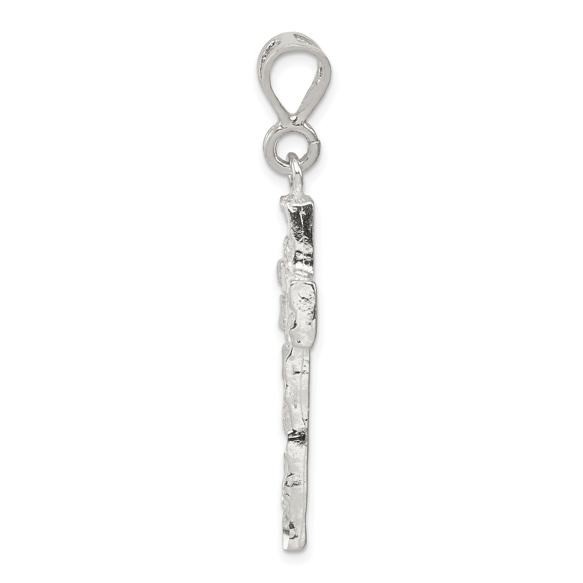 Sterling Silver Nugget Cross Pendant