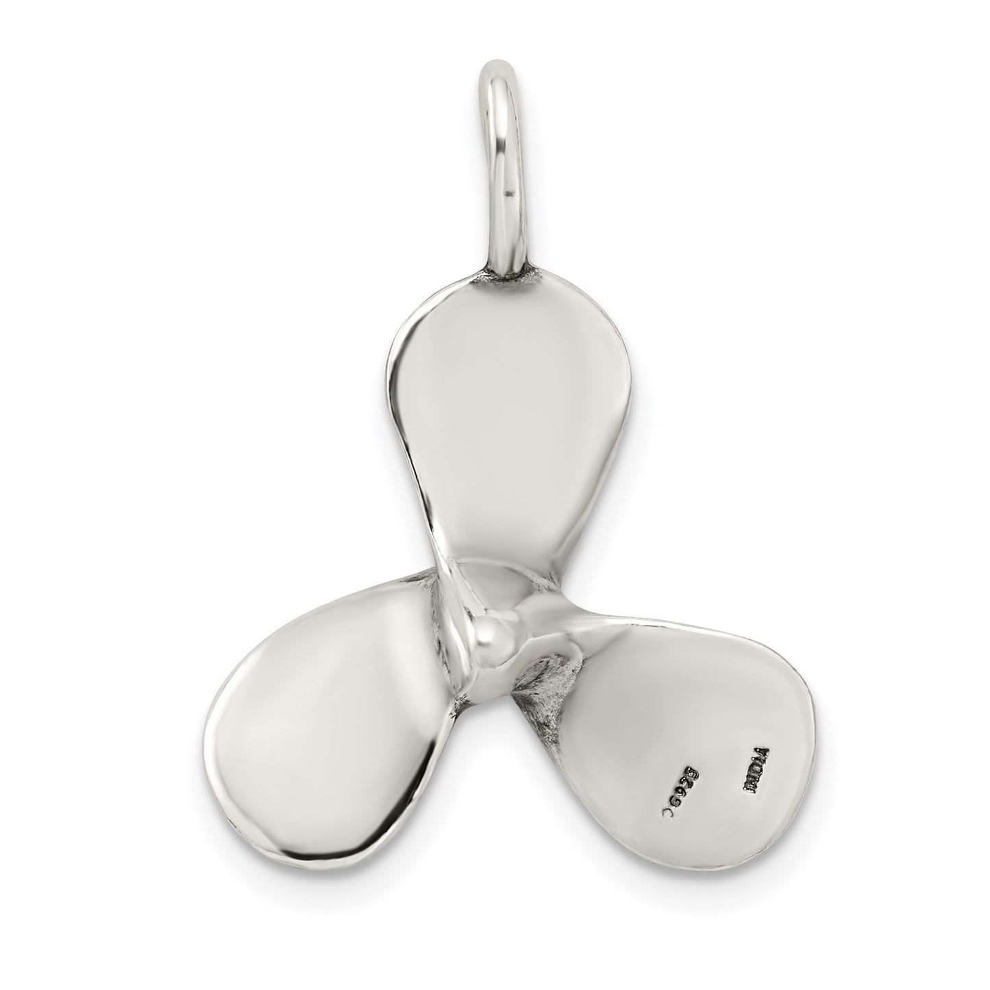 Sterling Silver 3D Antiqued Large Boat Propeller Charm