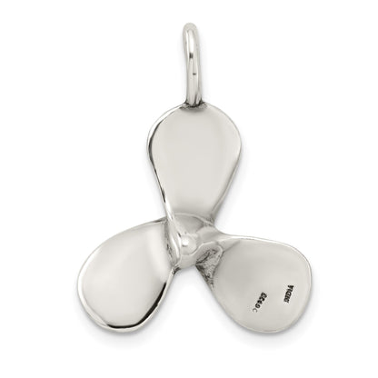 Sterling Silver 3D Antiqued Large Boat Propeller Charm