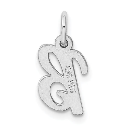 Sterling Silver Rhodium-plated Script Letter B Initial Charm