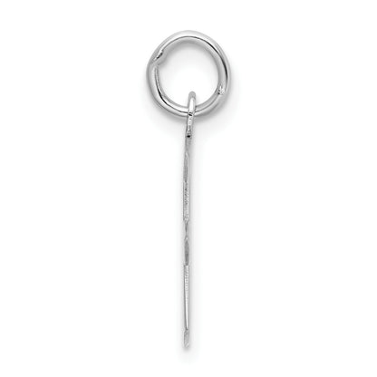 Sterling Silver Rhodium-plated Artisan Block Letter F Initial Charm