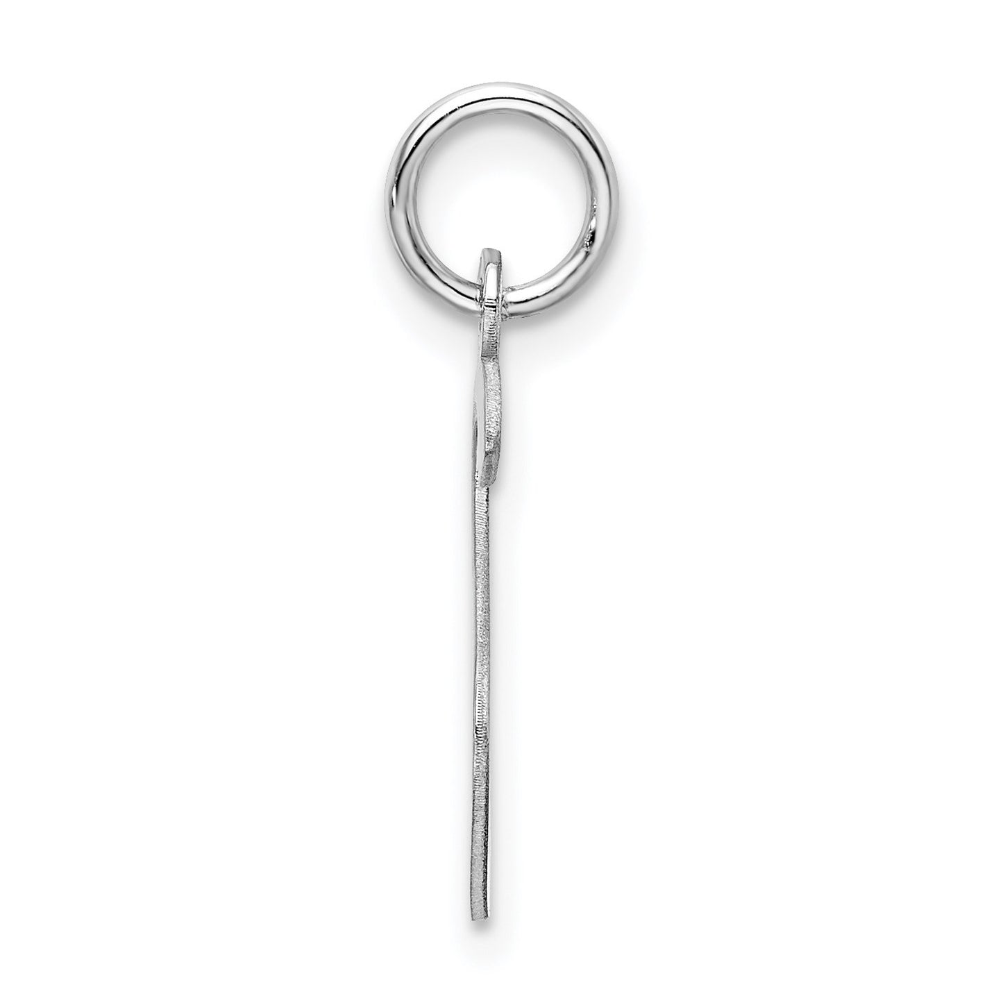Sterling Silver Rhodium-plated Artisan Block Letter S Initial Charm