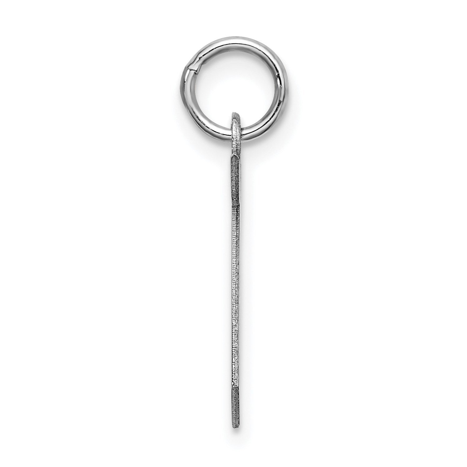Sterling Silver Rhodium-plated Artisan Block Letter T Initial Charm