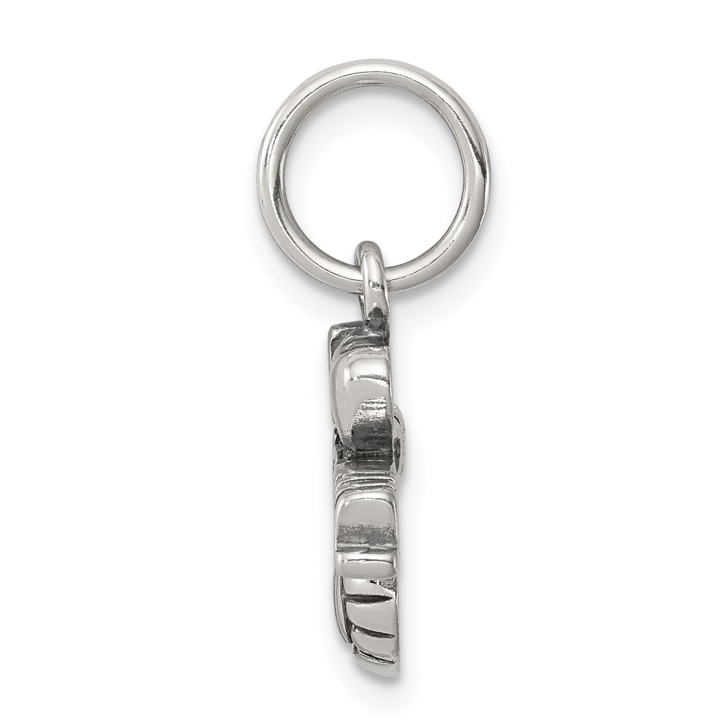 Sterling Silver Antique I (heart) Volleyball Charm