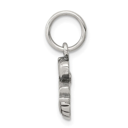 Sterling Silver Antique I (heart) Volleyball Charm