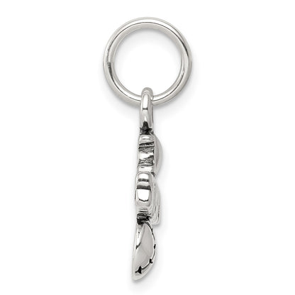 Sterling Silver Antique I (heart) Softball Charm
