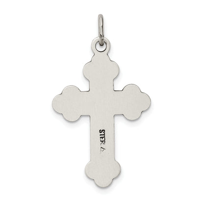 Sterling Silver Antiqued Budded Cross Pendant
