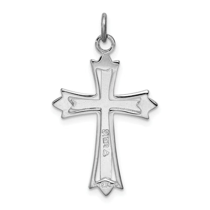 Sterling Silver Platinum-plated & Gold-plated Cross Pendant