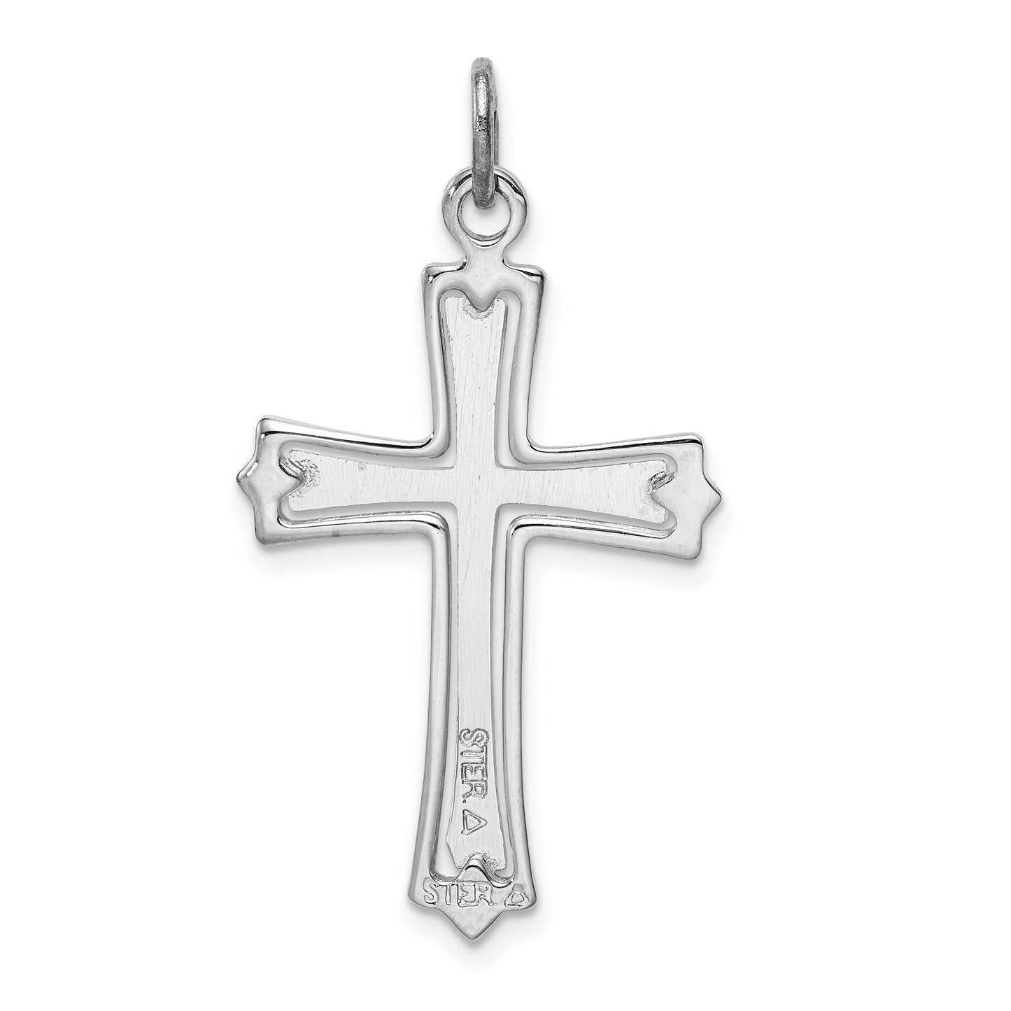Sterling Silver Platinum-plated & Gold-plated Cross Pendant